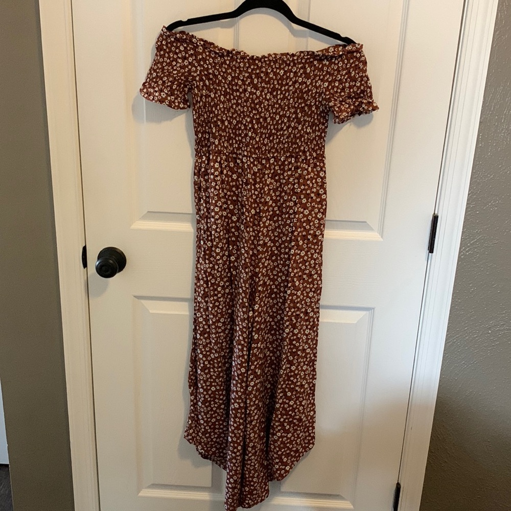 Miami size M (from Francesca’s)- NWOT pant romper, off shoulder floral pattern